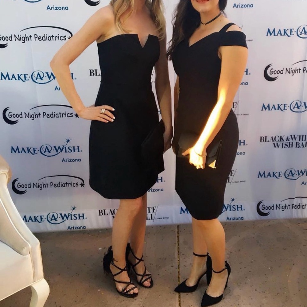 White House Black Market Strapless Black Cocktail Dress Size 0